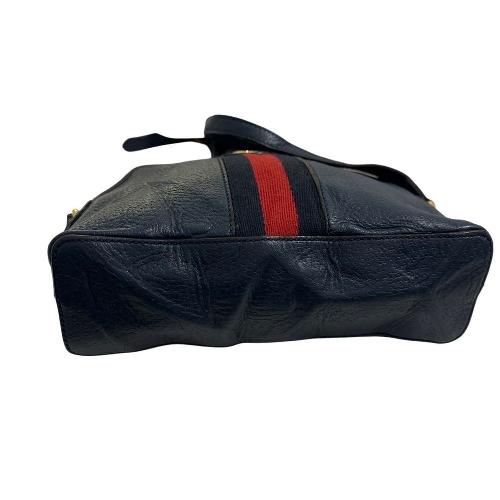 Gucci Navy Blue Leather Ophidia Dome Bag with Red Stripe - Picture 6 of 14